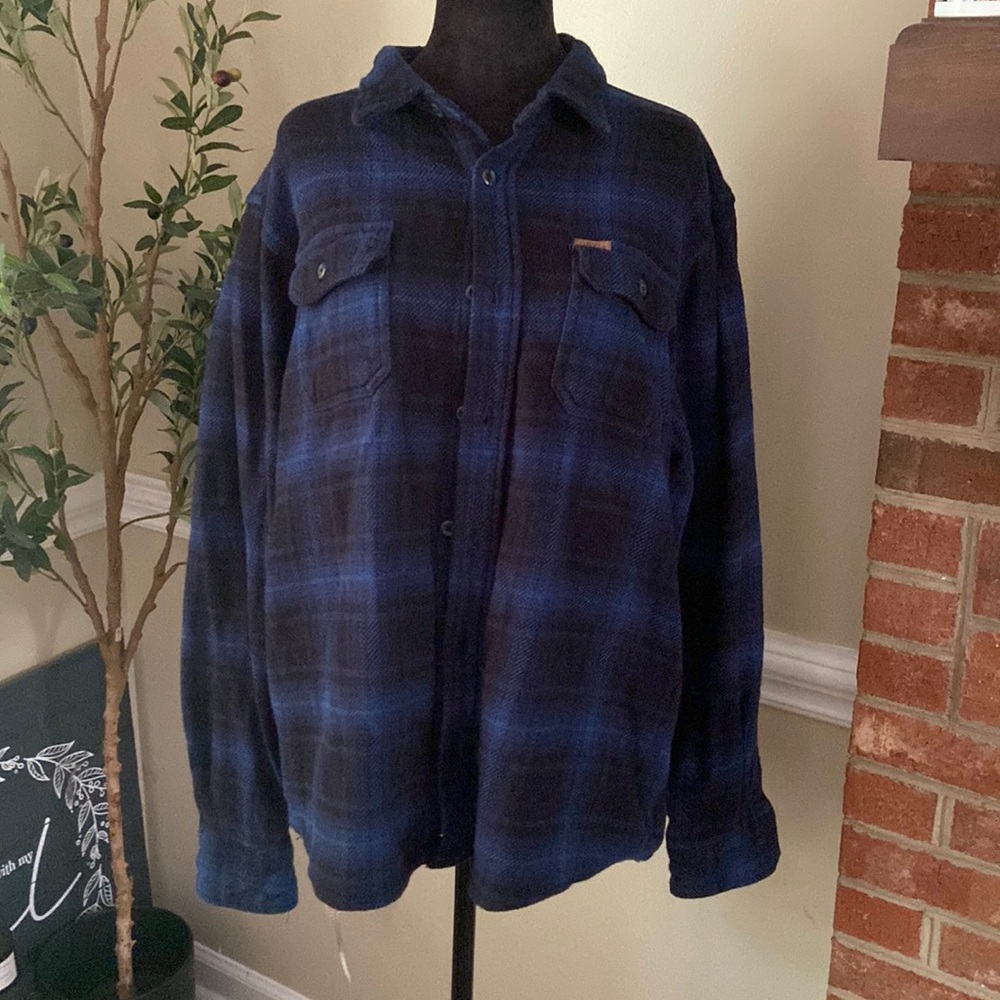 Orvis Shirt/Jacket Size XL Blue and Black Plaid